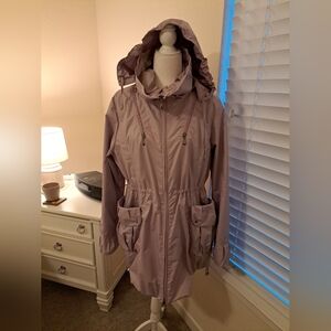 Icon Jacket Smoky Rose Size XL Excellent Condition Hooded